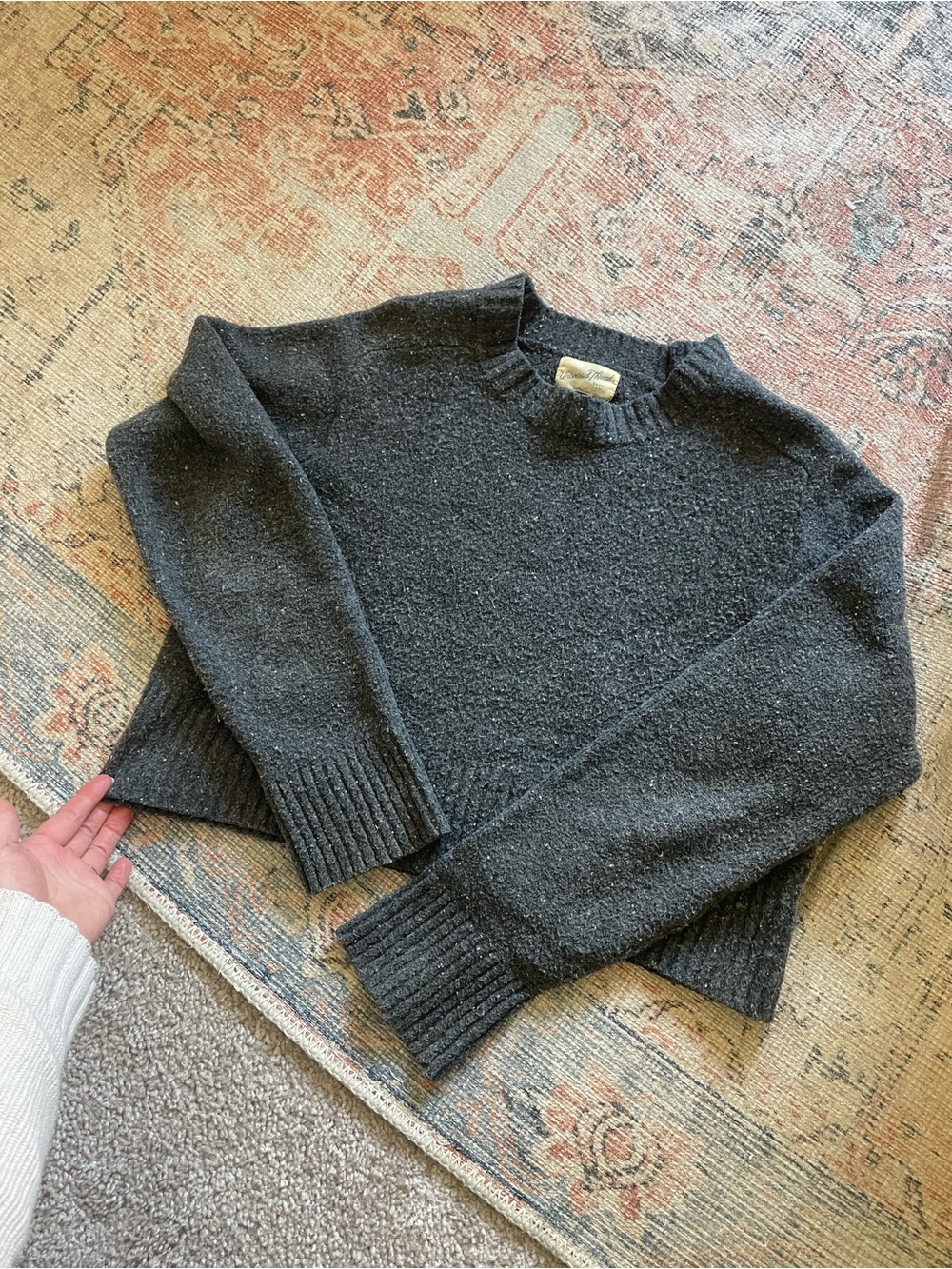 Universal Thread Cozy‎ Cottagecore Knit Marled Gray Crewneck Sweater SZ M VGUC